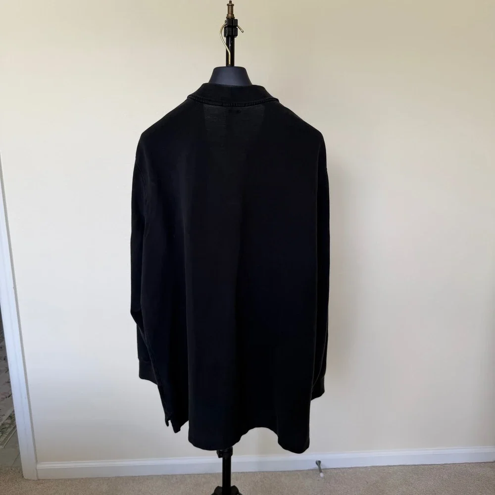 Polo Ralph Lauren Mens XXL Black Long Sleeve Pique Polo Shirt Classic Fit